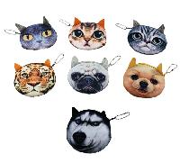 3.5" Small 3D Animal Face Change Purse